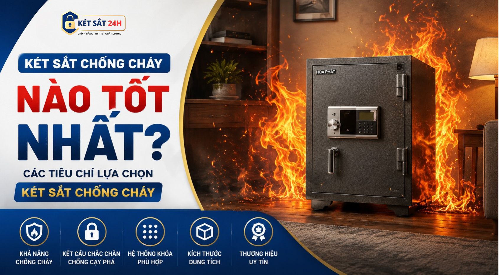 Két sắt chống cháy nào tốt nhất? Các tiêu chí lựa chọn két sắt chống cháy