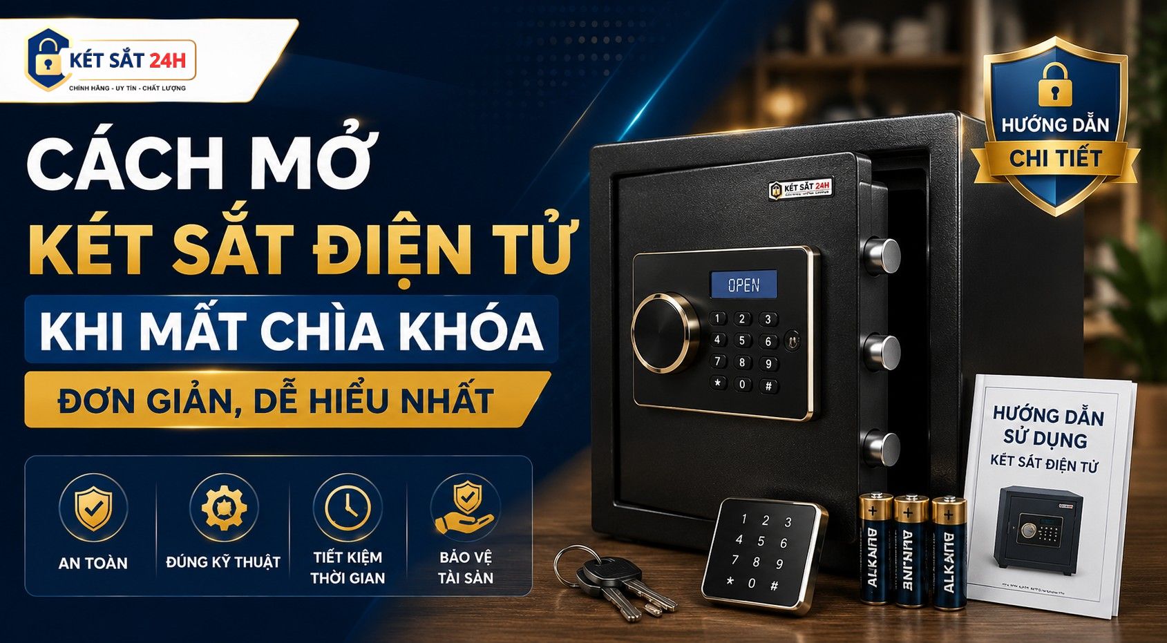 Cách mở két sắt điện tử khi mất chìa khóa đơn giản, dễ hiểu nhất