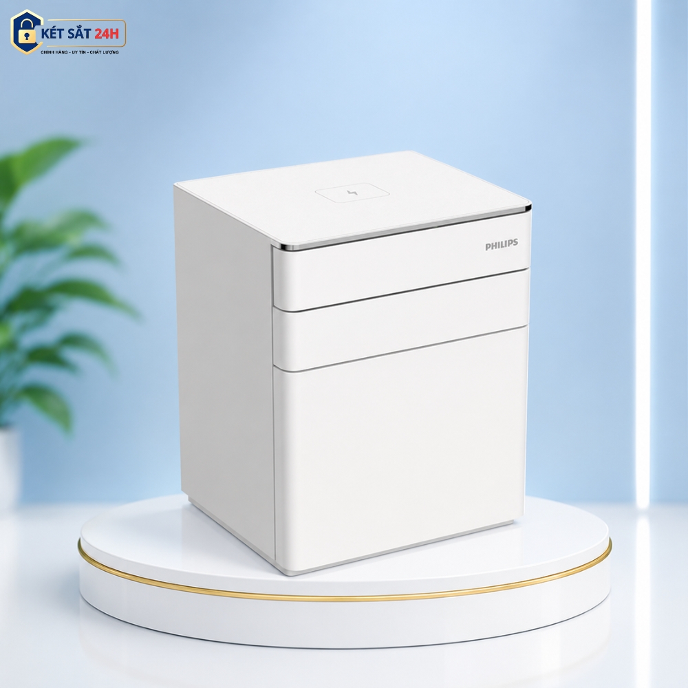 ket-sat-philips-sbx302-5pc-2 Két sắt Philips SBX302-5PC mini vân tay điện tử sạc không dây
