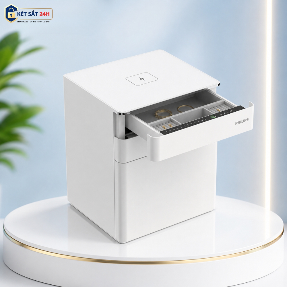 ket-sat-philips-sbx302-5pc-3 Két sắt Philips SBX302-5PC mini vân tay điện tử sạc không dây