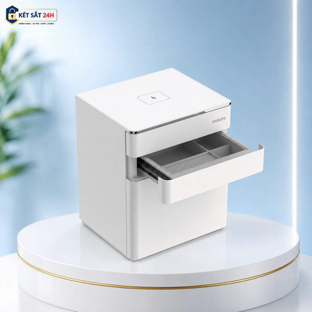 ket-sat-philips-sbx302-5pc-4 Két sắt Philips SBX302-5PC mini vân tay điện tử sạc không dây